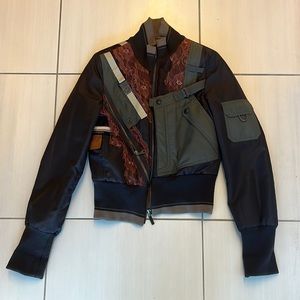 OBZEE lace padded bomber jacket